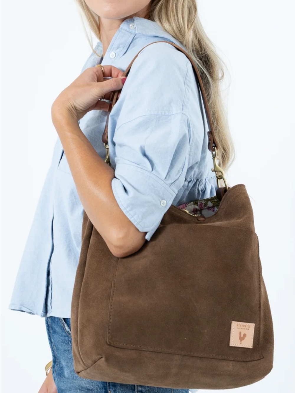 Meanwhile Back on the Farm Limited Edition Brown Suede Carryall & Crossbody